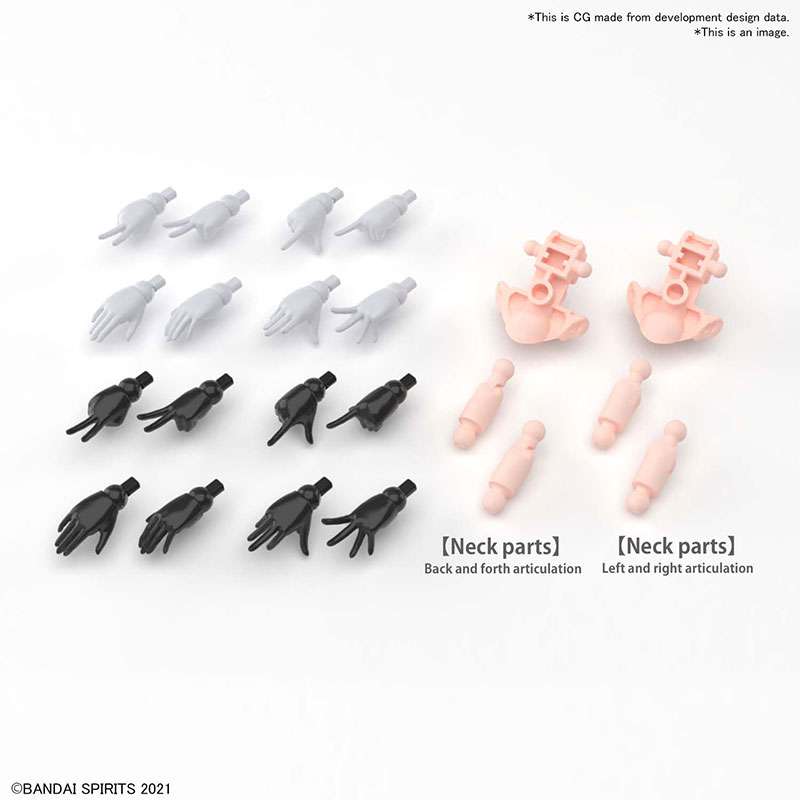 30MS Option Hand Parts (White/Black)