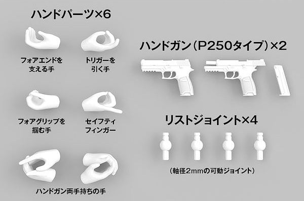 Little Armory LA-OP23 Gun Handle 2 for Megami Device (White)